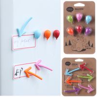 ■⊕⊙ 6PCS Creative Whiteboard Message Holder Fridge Magnet Arrow Balloon Succulent Bonsai Magnetic Stickers Home Decor Accessaries