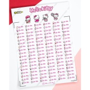 108 sticker HELLO KITTY dán đồ dùng học tập in tên riêng của bé
