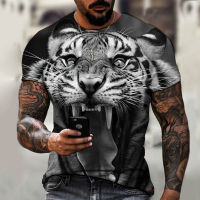 2022 nd Men’s Shirt, Round Neck T-shirt, 3D Printing, Animal Tiger, Ferocious Fashion Trend, Summer New Style, Oversize