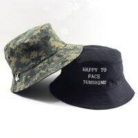 Summer Two Side Can Wear Camouflage Fisherman Fishing Men Bucket Black Woman Sombrero De Copa Británico Camo Hat 56-58Cm