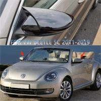 สำหรับ Volkswagen Beetle 2ชิ้นกรอบฝาปิดกระจกมองหลังรถยนต์สีดำเงาตัด5C2 5C1 5C7 1.2 1.4 2.0 TSI 2011-2019