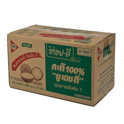 สินค้ามาใหม่! อร่อยดี กะทิ 100% 1000 มิลลิลิตร x 12 กล่อง Aroy-D Coconut Milk 1000 ml x 12 Boxes ล็อตใหม่มาล่าสุด สินค้าสด มีเก็บเงินปลายทาง