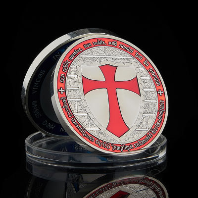 Masonic Exchange Red Knights Templar Crusaders เหรียญเงินที่ระลึก Masonic Freemason-kdddd