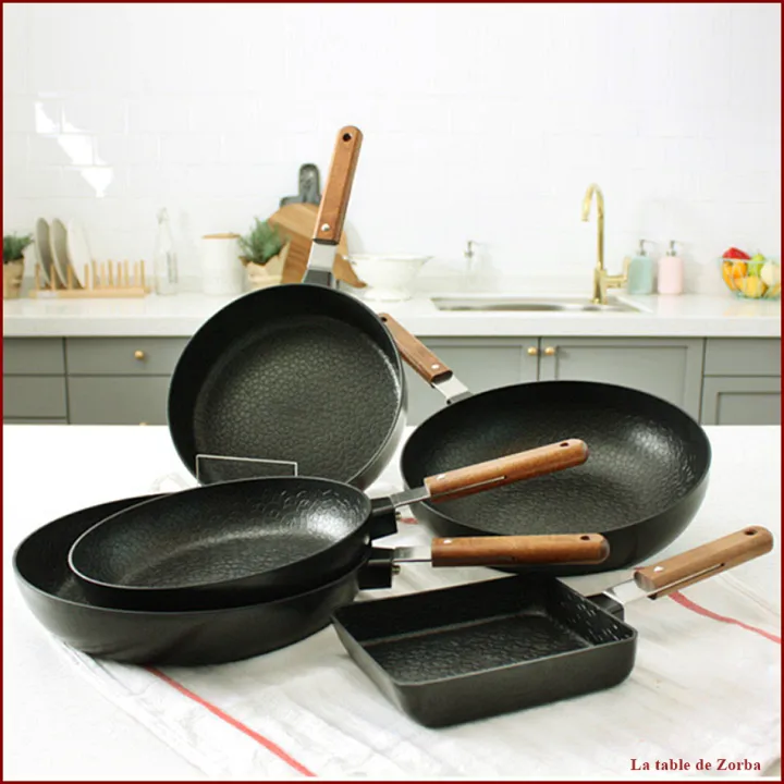 [Made in Korea] Natural Wood Handle Frying Pan Wok Pan Eggroll Pan IH