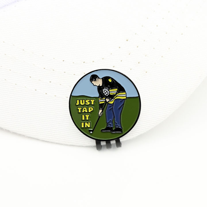happy-gilmore-คลิปหมวกกอล์ฟพร้อมเครื่องหมายลูกแม่เหล็กเคลือบ1-25นิ้วเส้นผ่าศูนย์กลางอุปกรณ์กอล์ฟ