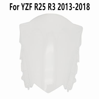 Convention กระจกหน้ารถใส่สีดำสำหรับ Yamaha R25 R3 2013-2014-2015-2016-2017-2018พอดีกับ YZF กระจกบังลม Deflectore การประชุม