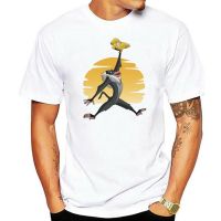 Cartoon The Lion King and Rafiki  graphic cotton O-neck T-shirt for men