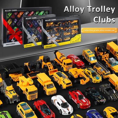 32-15 Pcs Mini Truck Toy and Race Car Toy Kit Set, Play Construction Vehicle Playset for Kids Child Party Favors Birthday Games