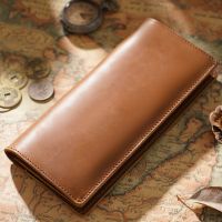 ZZOOI Mens Crazy Horse Leather Long Wallet Vintage Leather Male Clutch Purse Man Phone Card Genuine Leather Men Wallet coin pocket