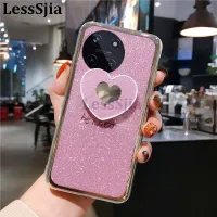 เคสมือถือสำหรับ Realme 11ฝาหลัง Love Bracket ซิลิโคนนิ่มการถูกรักพร้อมขาตั้งป้องกันการตกสำหรับ Realme 11 4G เคสใส่โทรศัพท์