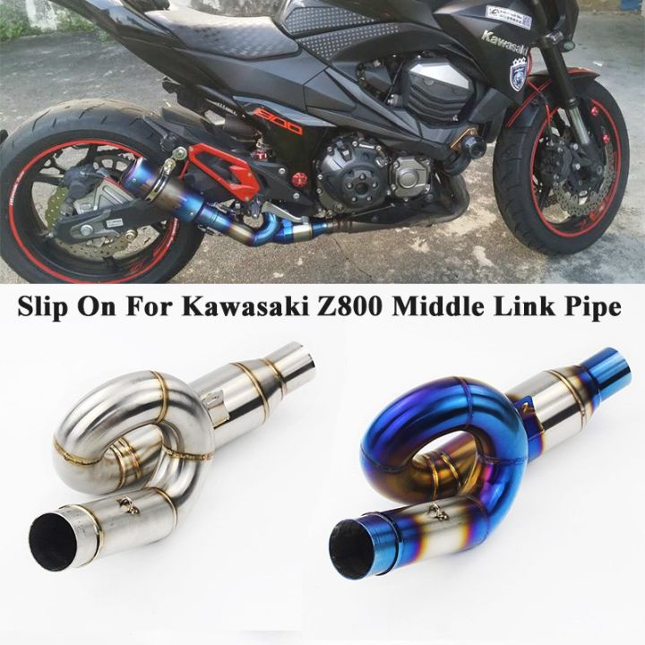 Motorcycle Exhaust Full System Link Pipe Slip On For Kawasaki