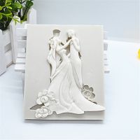 Luyou DIY Wedding Dress Silicone Resin Molds Fondant Cake Decorating Tools Bride And Groom Kitchen Baking Accessories Bread Cake  Cookie Accessories