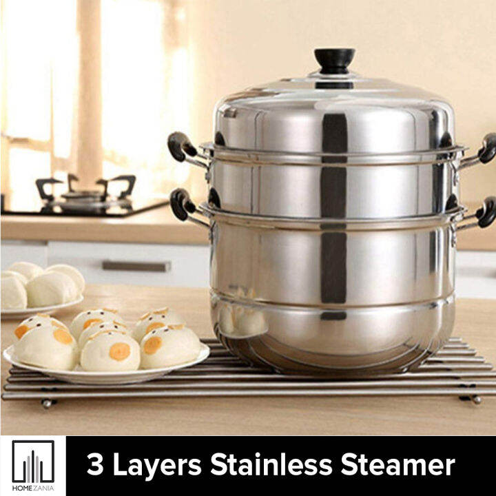 Best Quality Stainless Steel triple Steamer Induction Dim Sum Steam