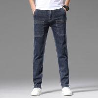 Six -Pocket Elastic MenS Denim Jeans Summer New Youth Popular Small Straight Pants Multi -Bags Of Casual Trousers