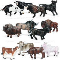 Bens Store12pcs วัว Figurine จำลอง Bull สัตว์จริงวัวของเล่นเพื่อการศึกษา