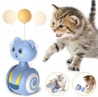 Automatic Cat Toy Tumbler Swing Toys for Cats Funny Balance Car Interactive Kitten Chasing Toy With Feather Ball Cat Accessories