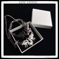 《 DTOU Fashion 》 EDY 2021ใหม่ Punk Hip Hop สแตนเลส Winding Chain R จี้ตัวอักษร Cool สร้อยคอผู้หญิงผู้ชายเครื่องประดับของขวัญ