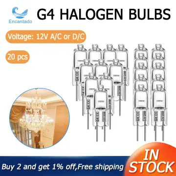20 Pcs G4 Halogen Bulbs,20W 12V Halogen Light Bulbs 2 Pin Clear