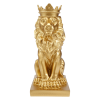 Abstract Crown Lion Statue Home Office Bar Male Lion Faith Resin Sculpture Crafts Animal Art Decor Ornaments