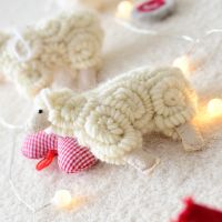 {Decwork}Nordic Christmas Handmade Wool Felt Little Sheep Christmas Ornament Tree Hanging For Home Festive Party Decorations