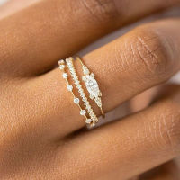 Creative Slim Stackable Rings for Women Bling Bling Wedding Finger Ring with Brilliant CZ Gold Color Fashion Jewelry Drop Ship