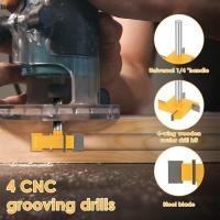 4ชิ้น1/4นิ้วก้าน CNC Spoilboard Surfacing Router ชุดบิต4-Wing Slab Flatening Bit แบนเราเตอร์พื้นแบนเราเตอร์เหล็ก CNC Spoilboard Surfacing Router Bit Iigfhfiidd