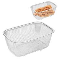 Fine Mesh Oil Strainer Stainless Steel Mesh Strainer Basket Rectangle French Fries Holder Fried Food Table Serving Potato Colanders Food Strainers