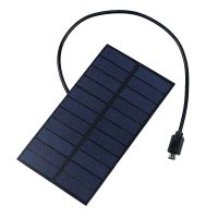 Solar Battery Charger 1.65W 5.5V Output Male Head USB Micro USB Port 300mA Charge Regulators Solar Panel Wires Leads Adapters