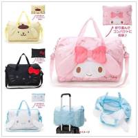 กระเป๋าเดินทางใบใหญ่ พร้อมส่ง 4 ลาย Sanrio Character แบบพับได้ มีช่องสอดกับแกนล้อลาก ขนาด 45×20×30 cm