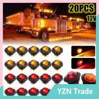 20Pcs 3/4 "12V Marker Light Led Amber Red Truck Trailer Rv Round Side Lamp Well-Sealed Waterproof Lens【fast】