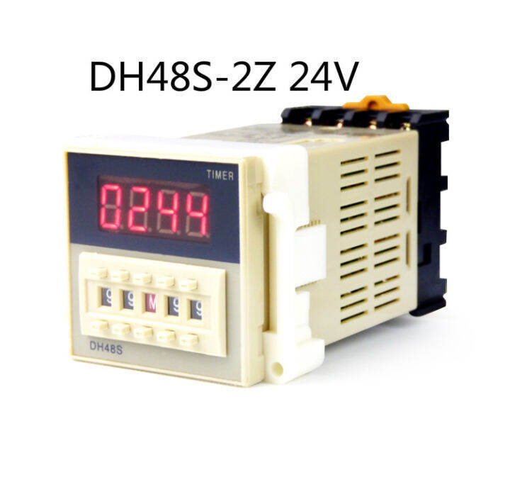 ดิจิตอลจอแสดงผลรีเลย์-dh48s-2z-สองชุด-delay-รายชื่อ-dh48s-2z-24v-พร้อมฐาน