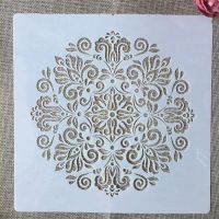 30*30 ซม.Mandala รอบดอกไม้ DIY Layering Stencils ภาพวาดสมุดภาพสี Embossing อัลบั้มตกแต่งแม่แบบ-hsdgsda