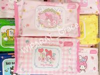 ทิชชูเปียก sanrio ห่อใหญ่ ฝาเปิด ยกลัง (36ห่อ)  สั่งออเดอร์ละ 1 ลังนะคะ