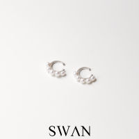 SWAN - Mera Pearl Cuff ต่างหูเงินแท้ ต่างหูหนีบ ไม่ต้องเจาะ ประดับมุกแท้ มุกน้ำจืด