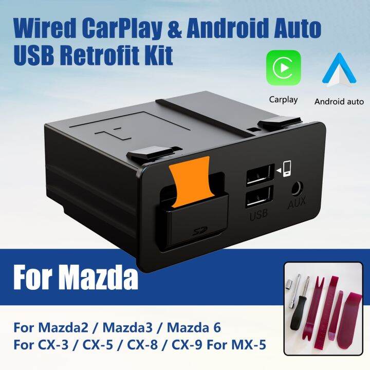 New Upgrade Mazda Apple CarPlay Android Auto HUB OEM Retrofit USB Kit