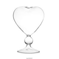 FreeShip Heart Shape Glass Flower Pot Desktop Standing Vase Planter Container Home Decoration Wedding Party Decor ly13wholesales