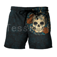 Aztec Mayan Skulls Flowers 3D Printed 2023 New Fashion Summer Casual Shorts Men/Women Harajuku Loose Beach Style-A25