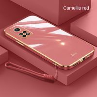 Infinix เคส TPU นิ่มเคลือบเงาพร้อมสายคล้องมือ,สำหรับรุ่น10 11 Play 10i 10S 11 11S NFC หรูหราขอบสี่เหลี่ยม