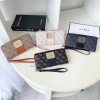 GUESS Fashionable European and American printing stitching color matching mid-length wallet coin purse wallet wallet ID bag