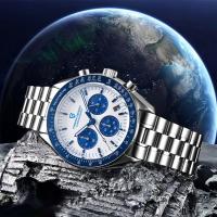 【HOT】 PAGANI Men  39;s Watches Wristwatch for men Moonwatch Chronograph date steel mirror