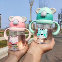 【ห้ามพลาด】350ml Baby Training Cup แบบพกพาน่ารักการ์ตูนแก้วมีหลอดสำหรับเด็กคู่เด็กเด็กเรียนรู้แก้วน้ำ