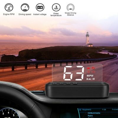 new prodects coming LED C100 Car Hud Headup Display No Ghosting OBD2 Water Temperature Speed Warning System Dashboard Projector Auto Accessories