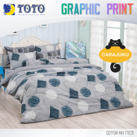 TOTO (ชุดประหยัด) ชุดผ้าปูที่นอน+ผ้านวม ลายกราฟฟิก Graphic TT620 สีเทา #โตโต้ 3.5ฟุต 5ฟุต 6ฟุต ผ้าปู ผ้าปูที่นอน ผ้าปูเตียง ผ้านวม กราฟฟิก