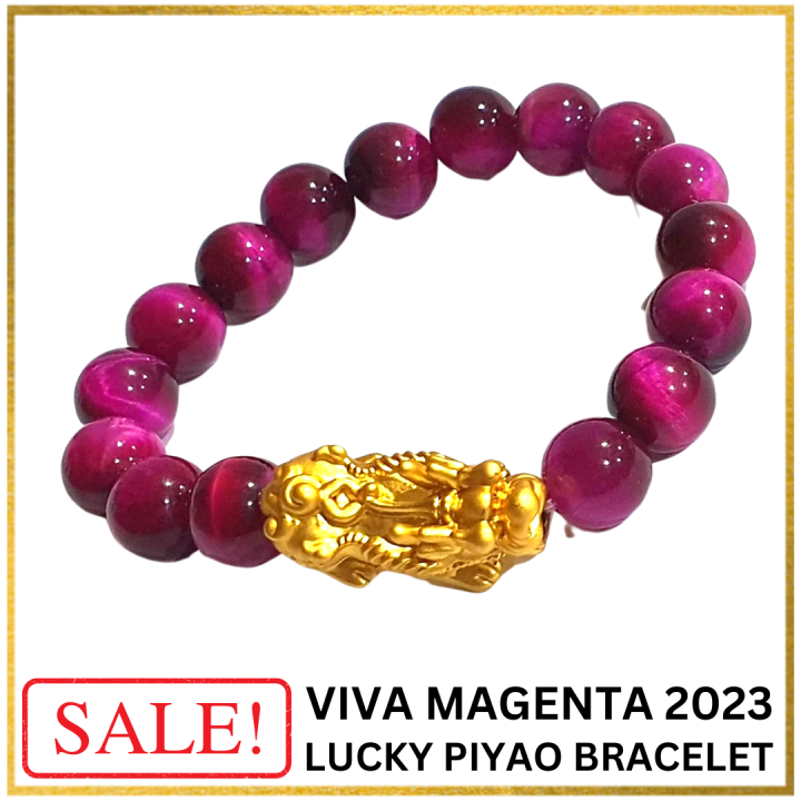 Viva Magenta Dragon PiYao 2023 Color of the Year, Bracelet Charm