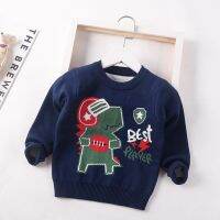 Childrens Sweater Boys cartoon dinosaur pattern Clothing autumn Kids Pullover bilayer Sweater fashion Baby Tops Knitwear coats