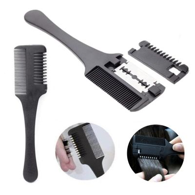 ‘；【。- 1PC Hair Cutting Comb Black Handle Hair Brushes With Cutting Thinning Trimmin Hair Salon DIY Styling Tools Barber Accessories