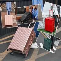 [COD] Wedding suitcase dowry trolley case universal wheel bride female and male student boarding aluminum frame