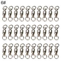 Honrane 30Pcs Stainless Steel Fishing Swivels Ball Bearing Rolling Rings Hook Connector