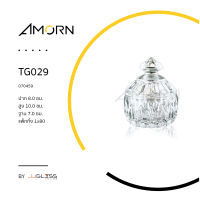 AMORN - TG029 - โถแก้วเล็ก โถฝาแก้ว โถแก้วเจียระไน ลายคริสตัล เจียระไน ความสูง 10 ซม.