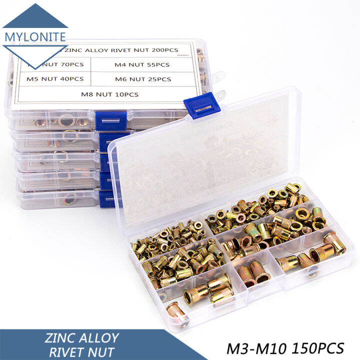 Ready Stock COD M3 M4 M5 M6 M8 M10 M12 Zinc Rivet Nuts Flat Head